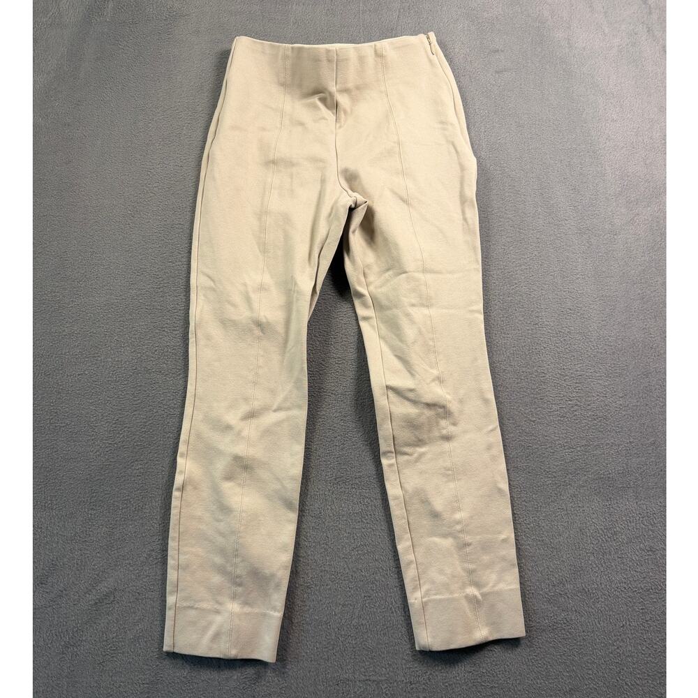 Quince Size XS Beige Ultra-Stretch Ponte Pintuck Ankle Dress Pants Womens